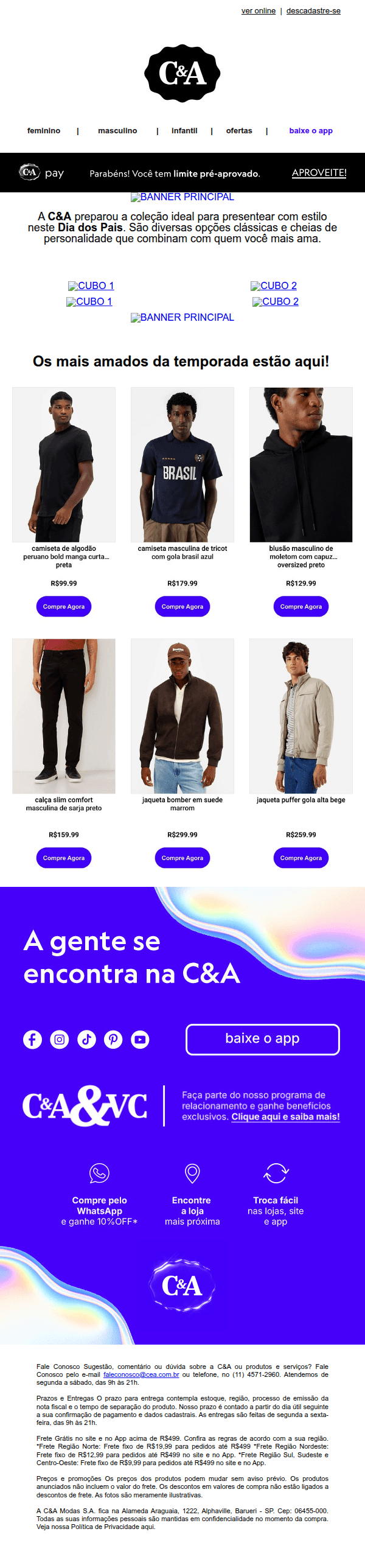 C&a - Dia dos Pais: a gente se encontra na C&A!