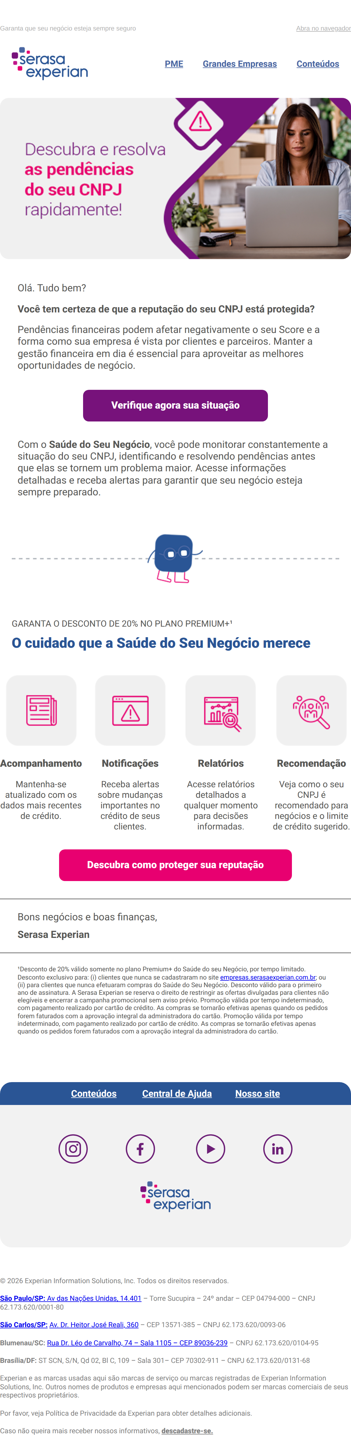 Serasa experian - 🔍 Como anda a reputação do seu CNPJ?