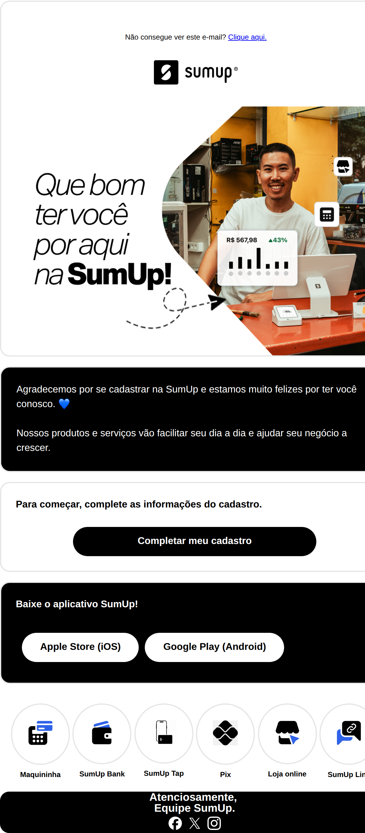Sumup - Que bom que você chegou na SumUp!