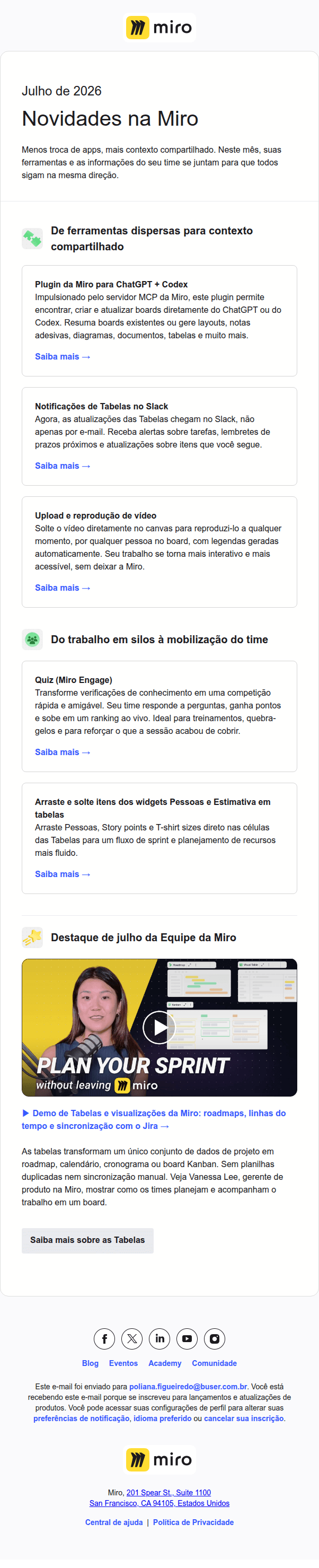 Miro - Novidades: menos troca de apps, mais contexto compartilhado