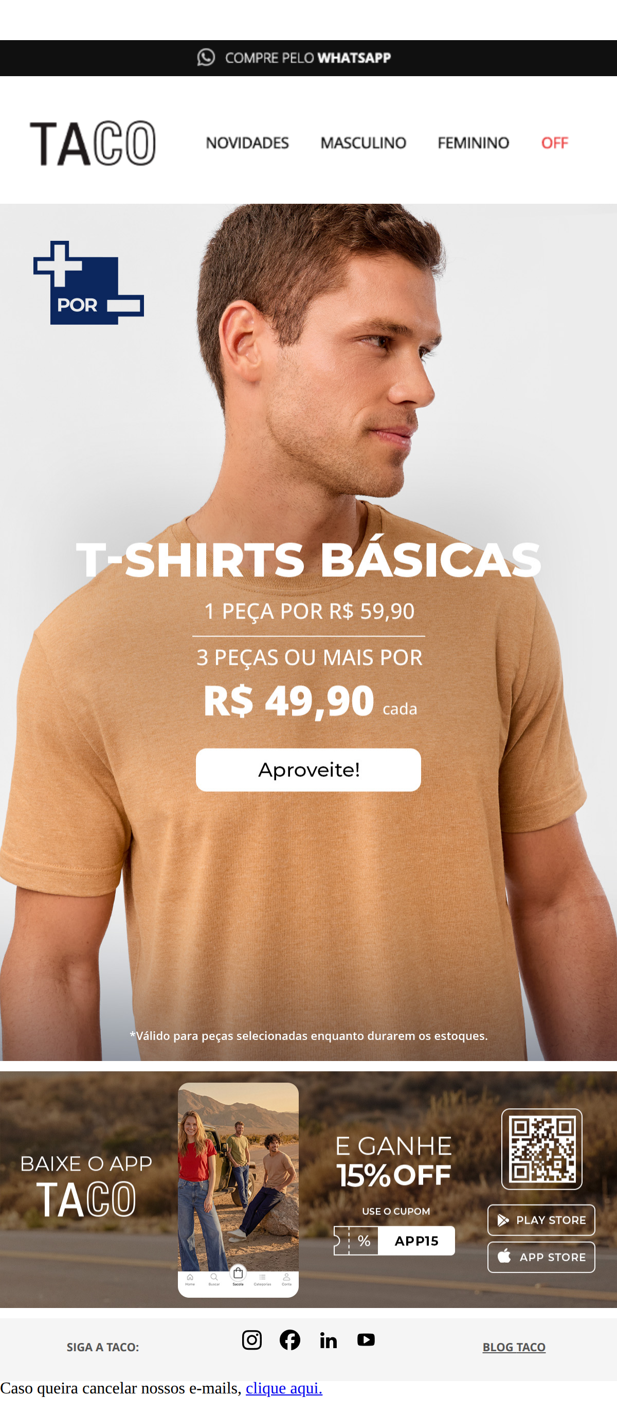 Taco - Combo t-shirts: cada uma sai a R$49,90! 😱