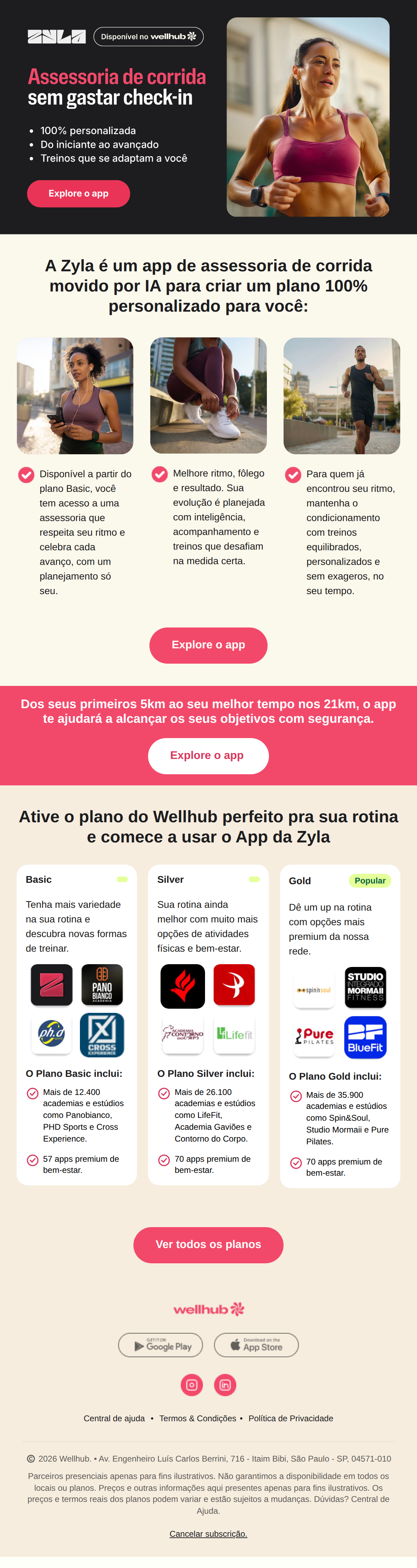 Wellhub - Assessoria de corrida 100% personalizada pra você? Conheça a Zyla
