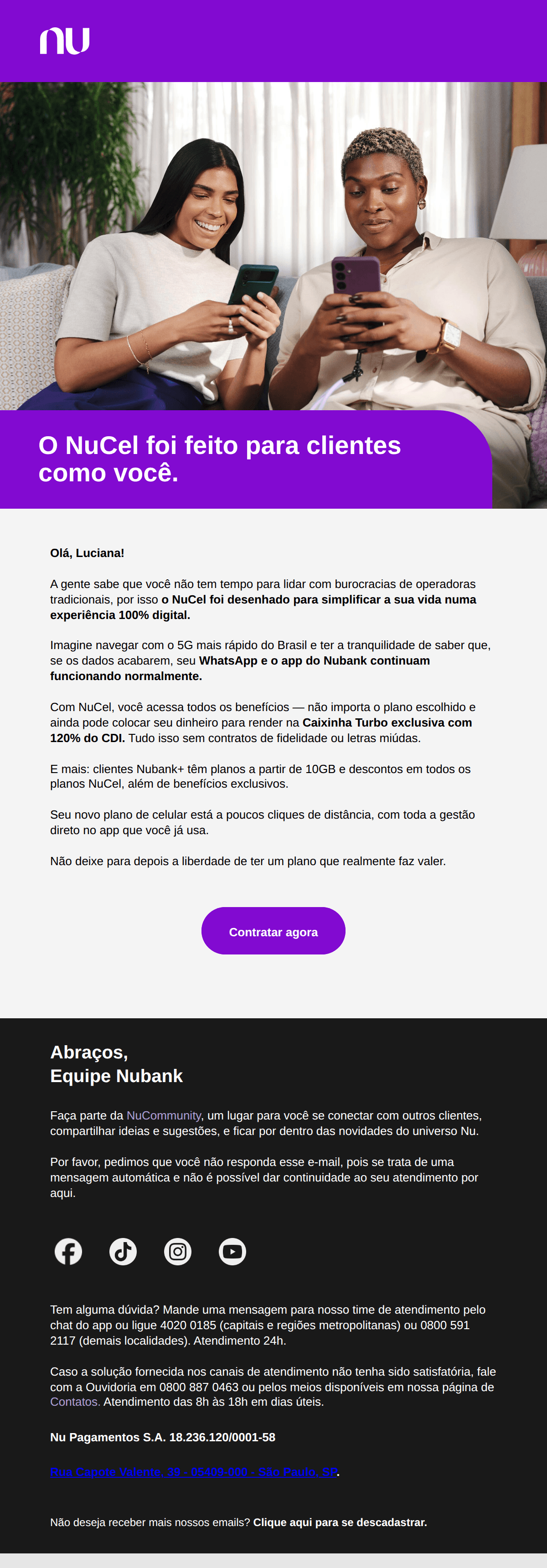 Pré-visualização do email