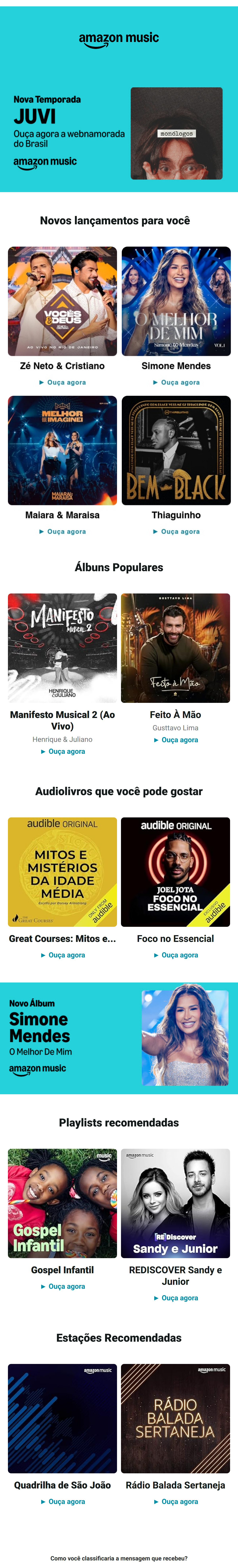 Amazon music - [name], suas recomendações da
